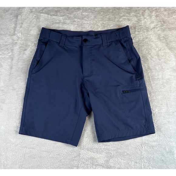 ZEROXPOSUR Travel Series Shorts Mens 32 Navy Blue Lightweight Quick Dry Stretch - Picture 1 of 11